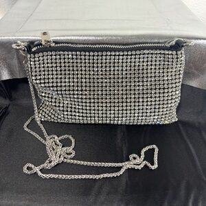 SILVER RHINESTONE PURSE